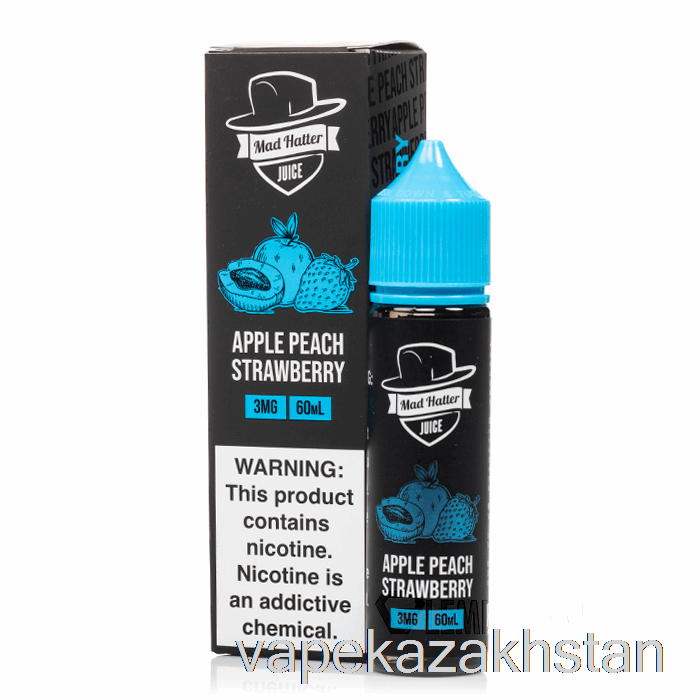 Vape Disposable Apple Peach Strawberry - Mad Hatter - 60mL 6mg